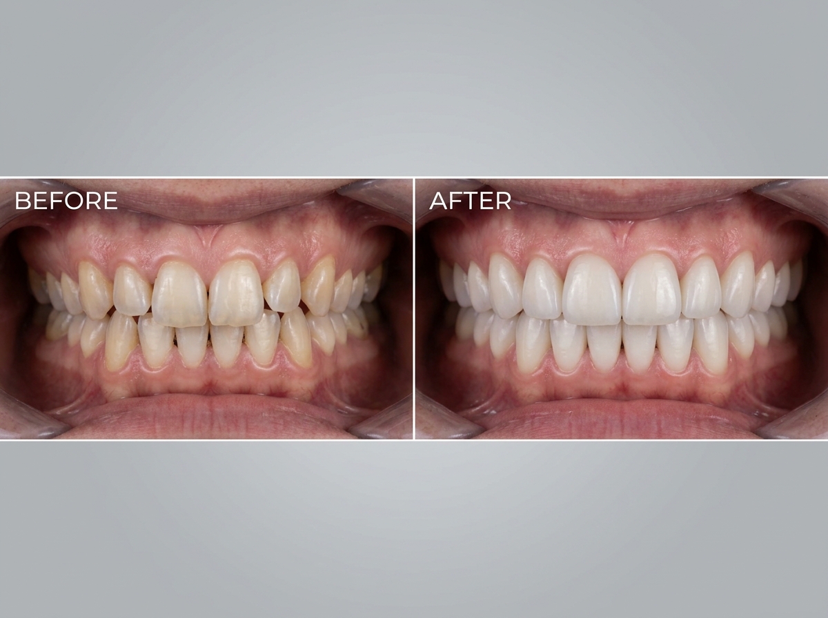 Aesthetic Smile Makeover and Veneers Before and After